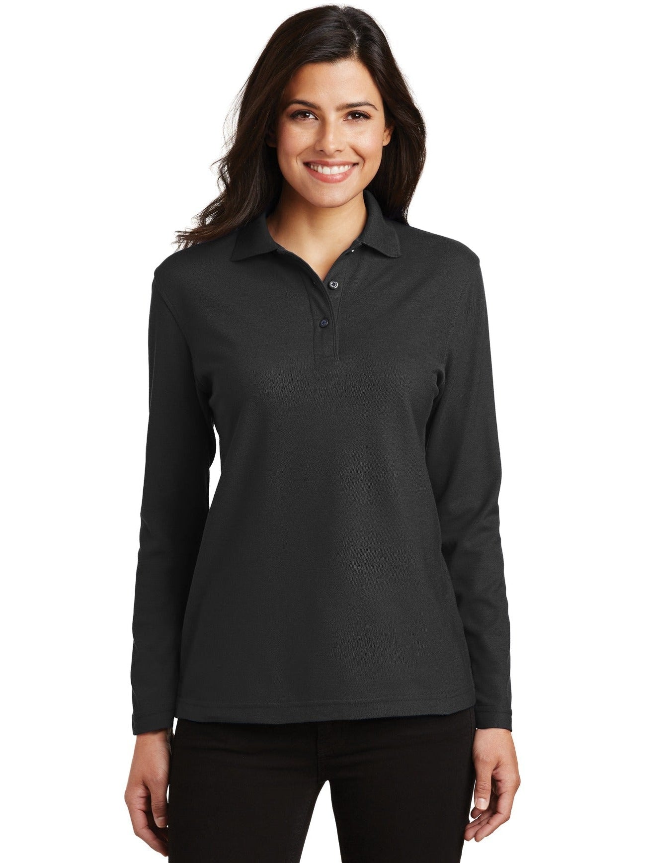 Port Authority Ladies Long Sleeve Silk Touch Polo Shirt