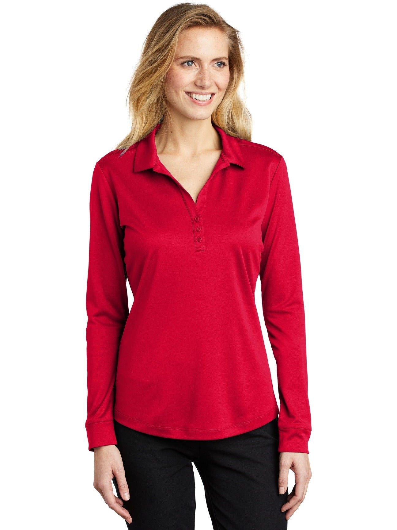 Port Authority Ladies Silk Touch Performance Long Sleeve Polo