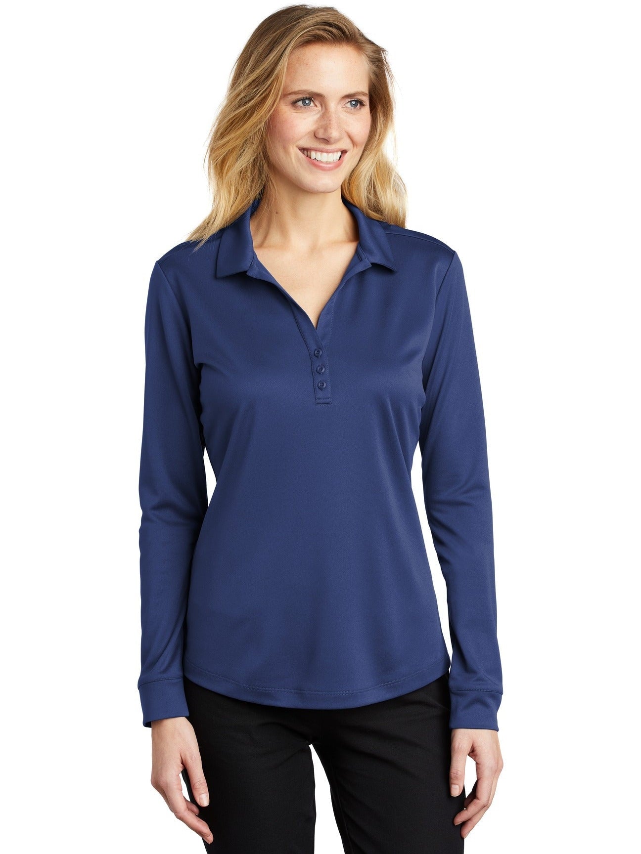 Port Authority Ladies Silk Touch Performance Long Sleeve Polo