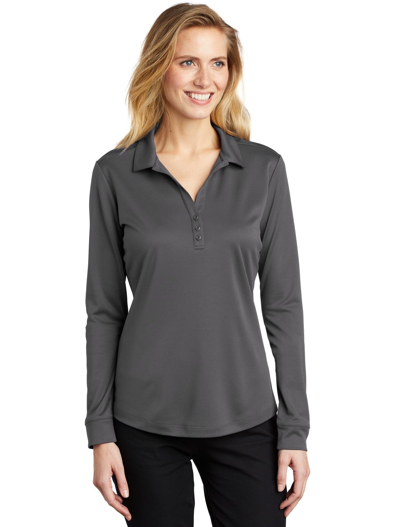 Port Authority Ladies Silk Touch Performance Long Sleeve Polo