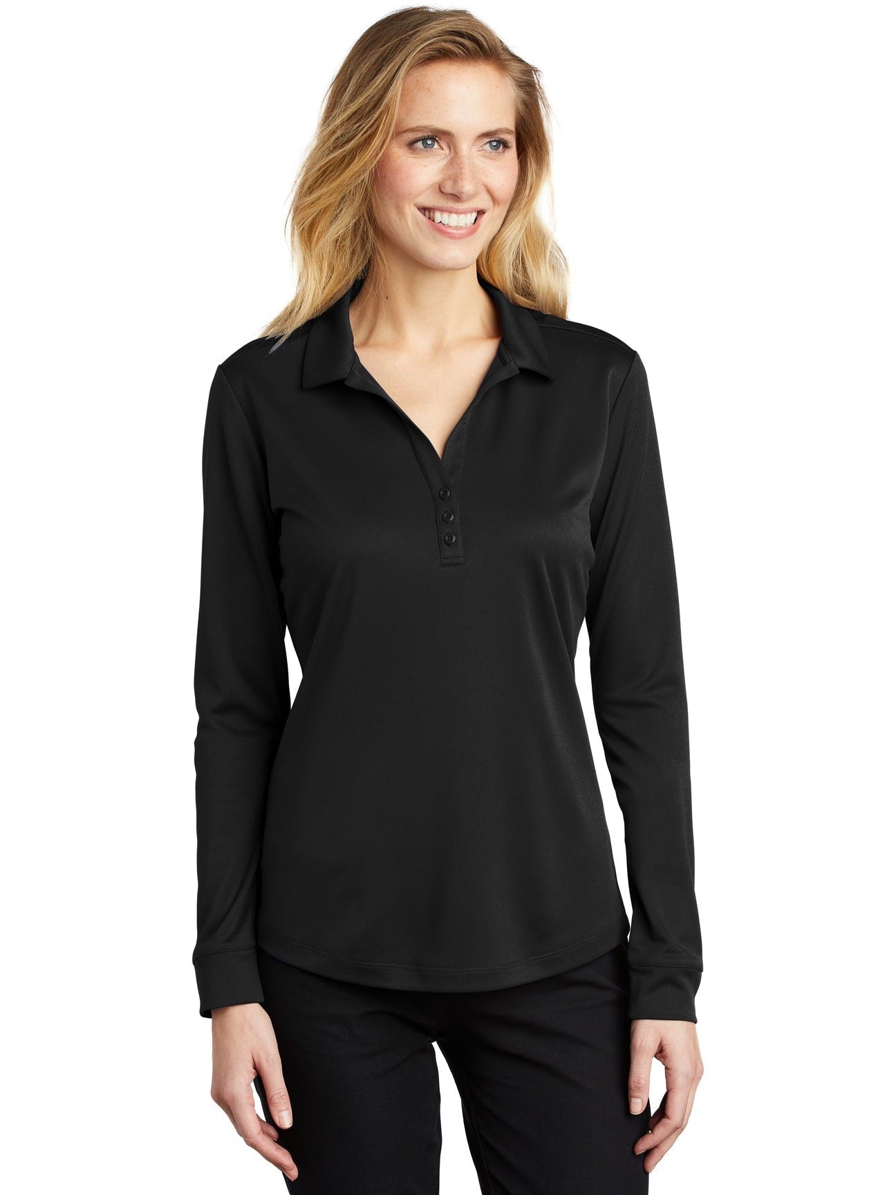 Port Authority Ladies Silk Touch Performance Long Sleeve Polo