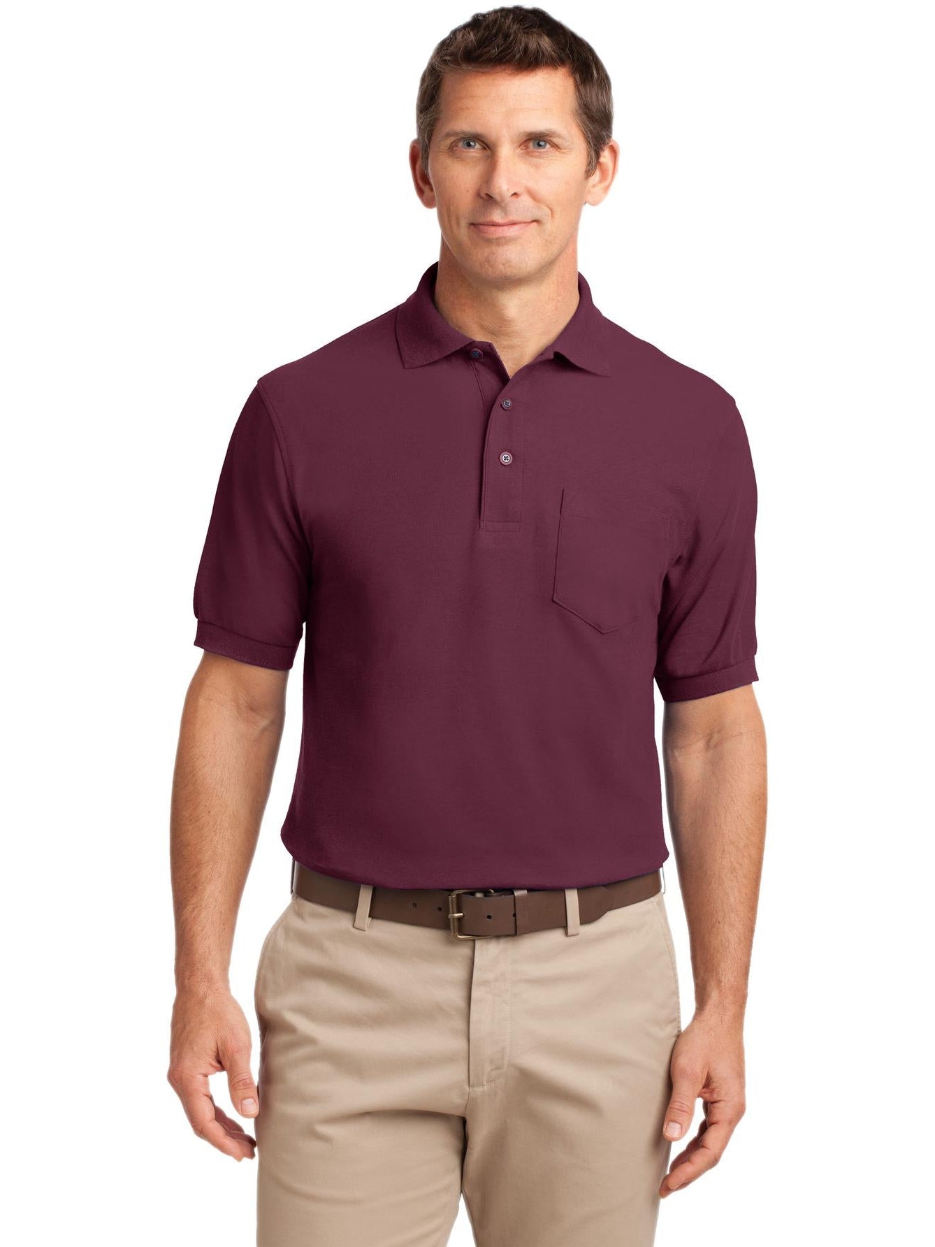 Port Authority Silk Touch Polo Shirt with Pocket