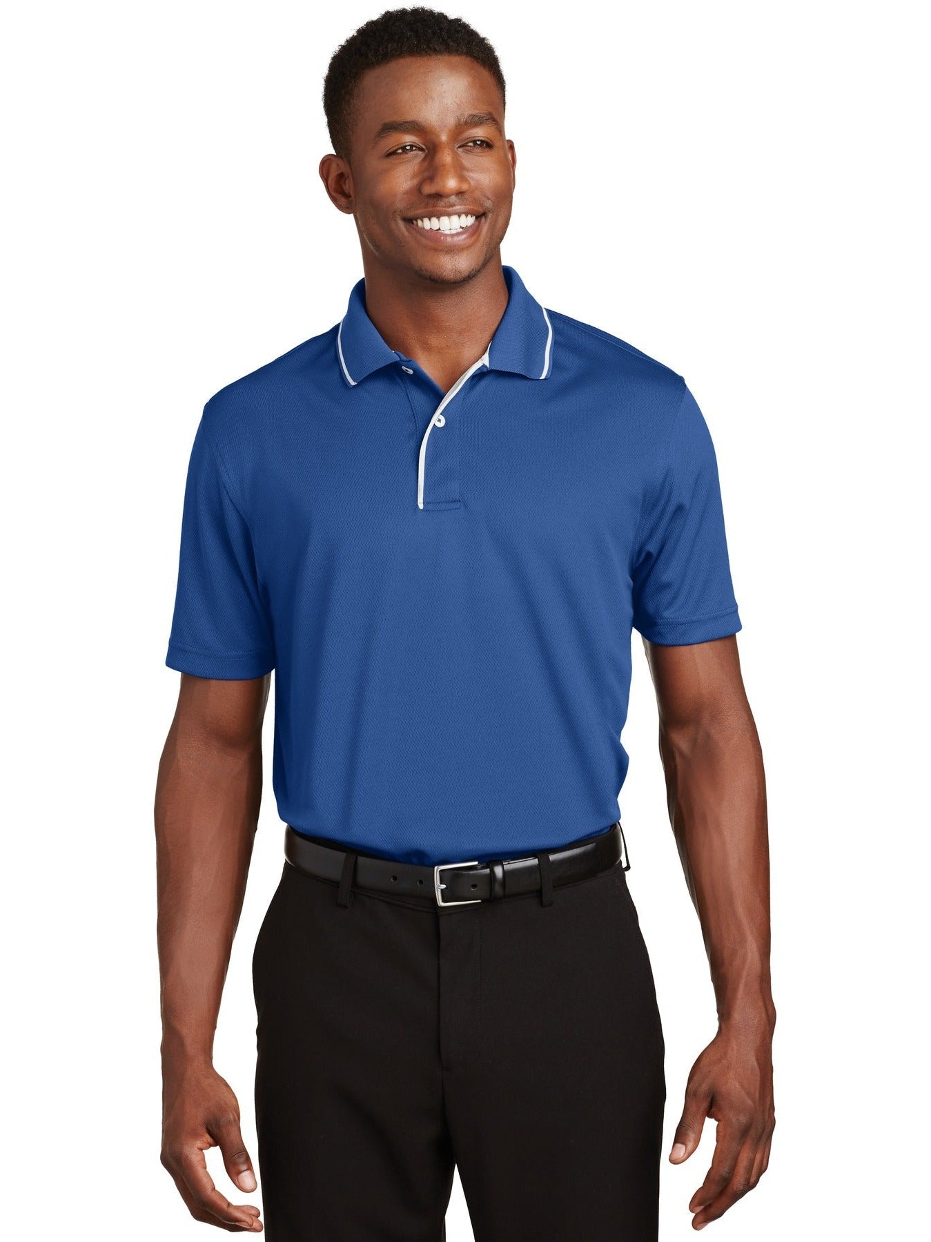 Sport-Tek Dri-Mesh Polo with Tipped Collar and Piping