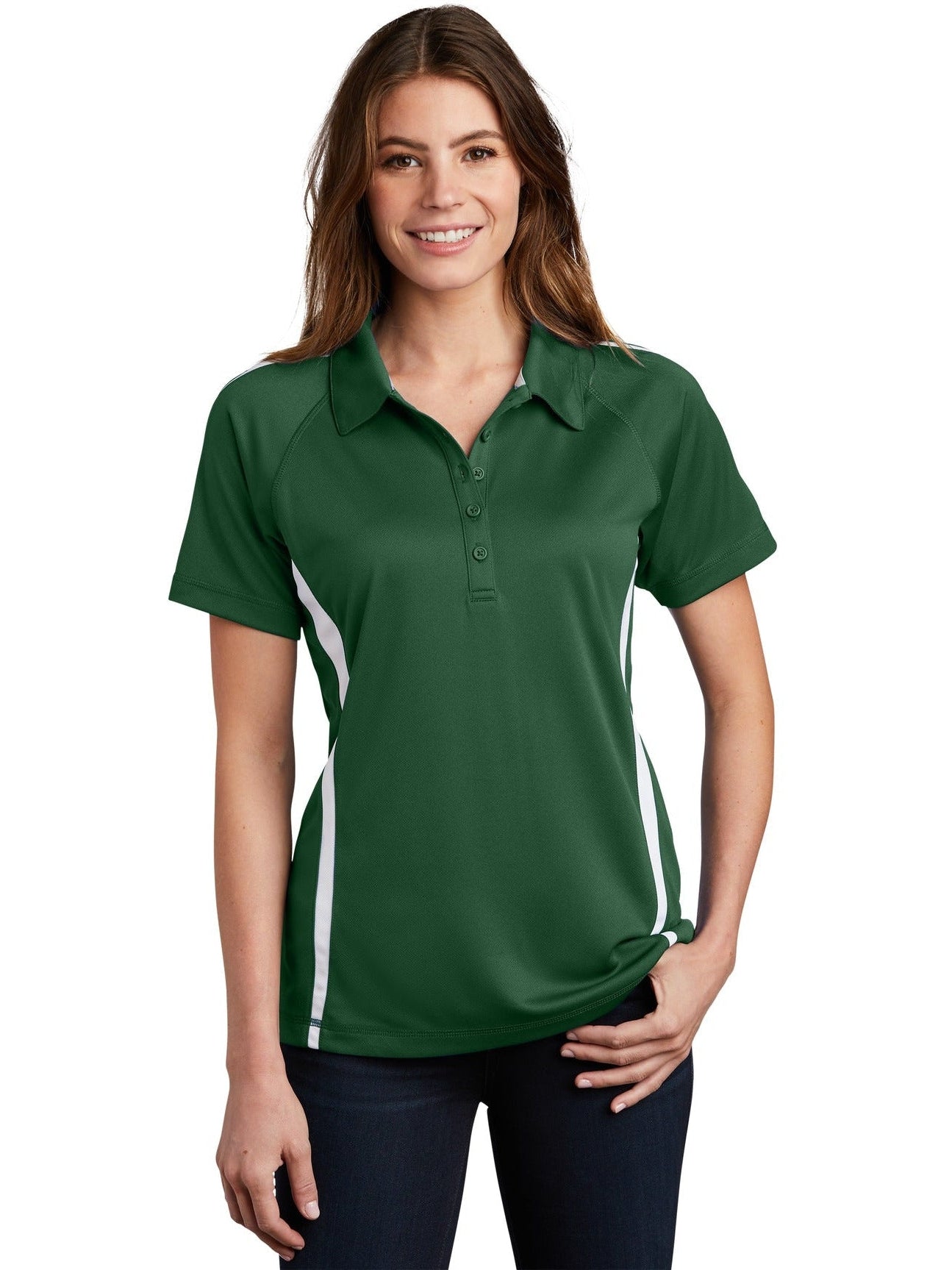 Sport-Tek Ladies Micro-Mesh Colorblock Polo