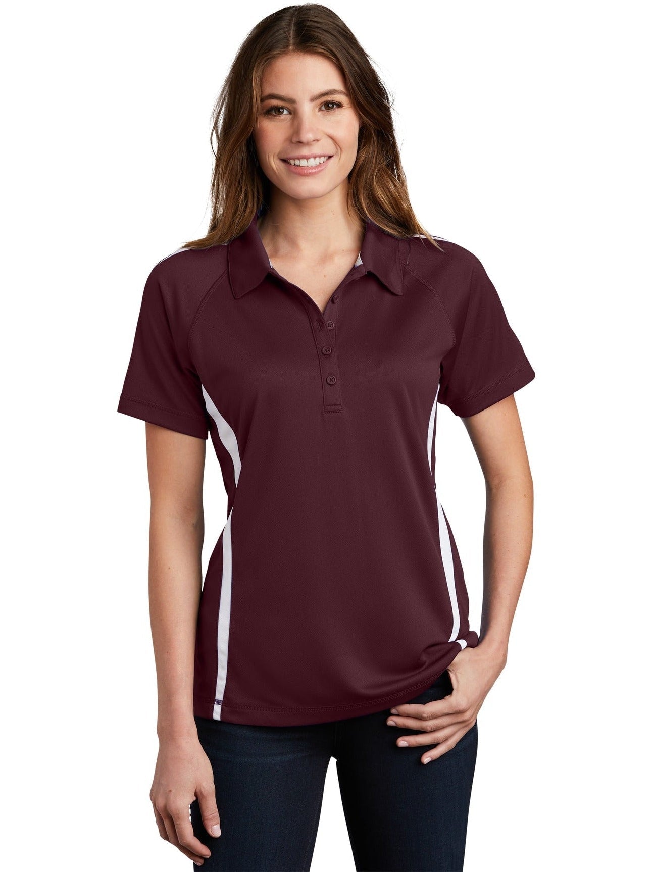 Sport-Tek Ladies Micro-Mesh Colorblock Polo
