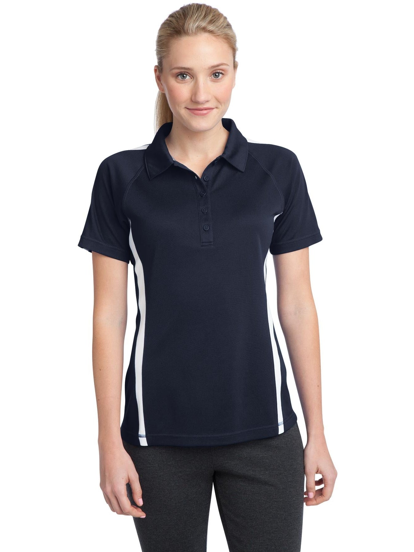 Sport-Tek Ladies Micro-Mesh Colorblock Polo