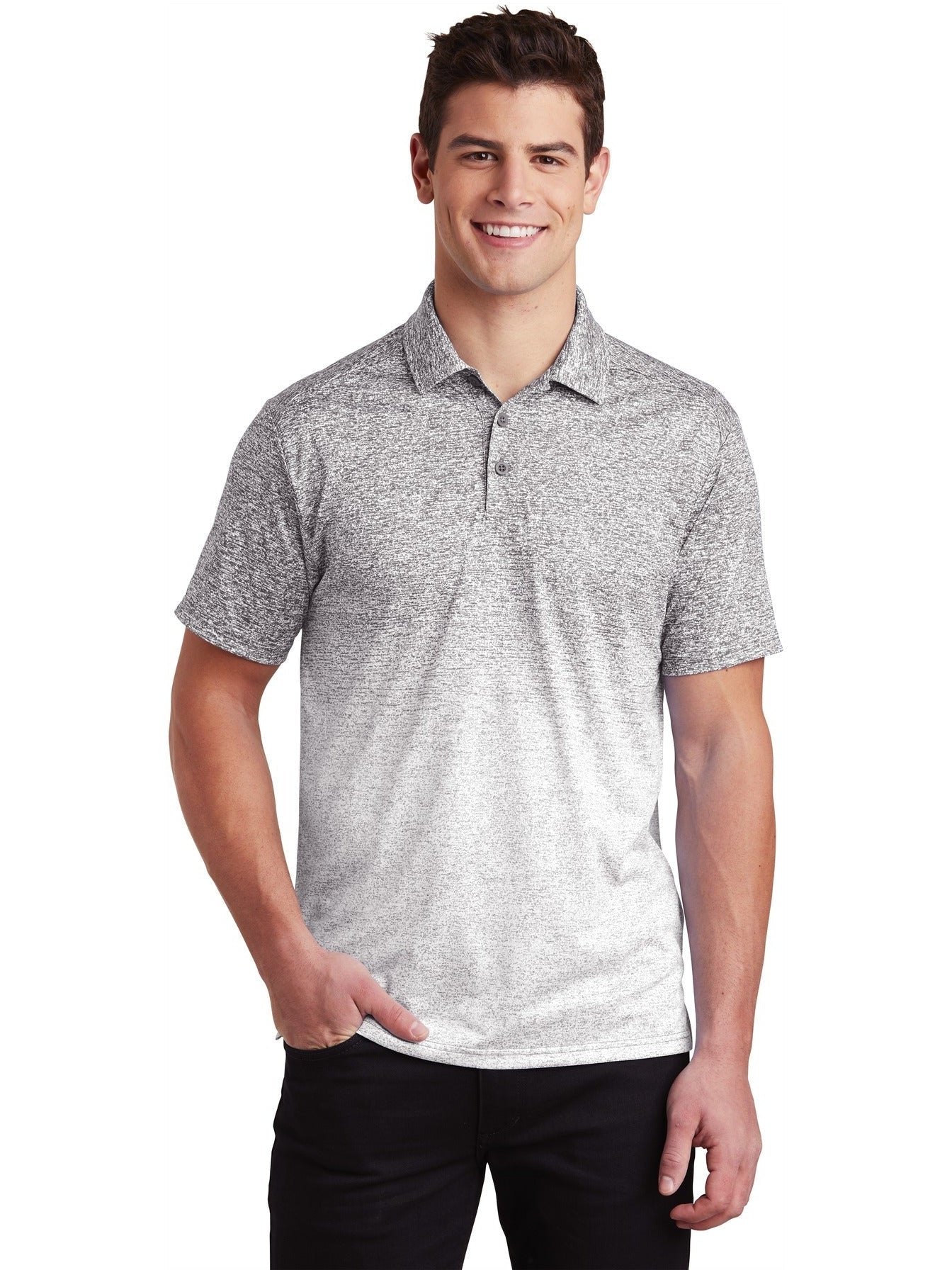 Sport-Tek Ombre Heather Polo
