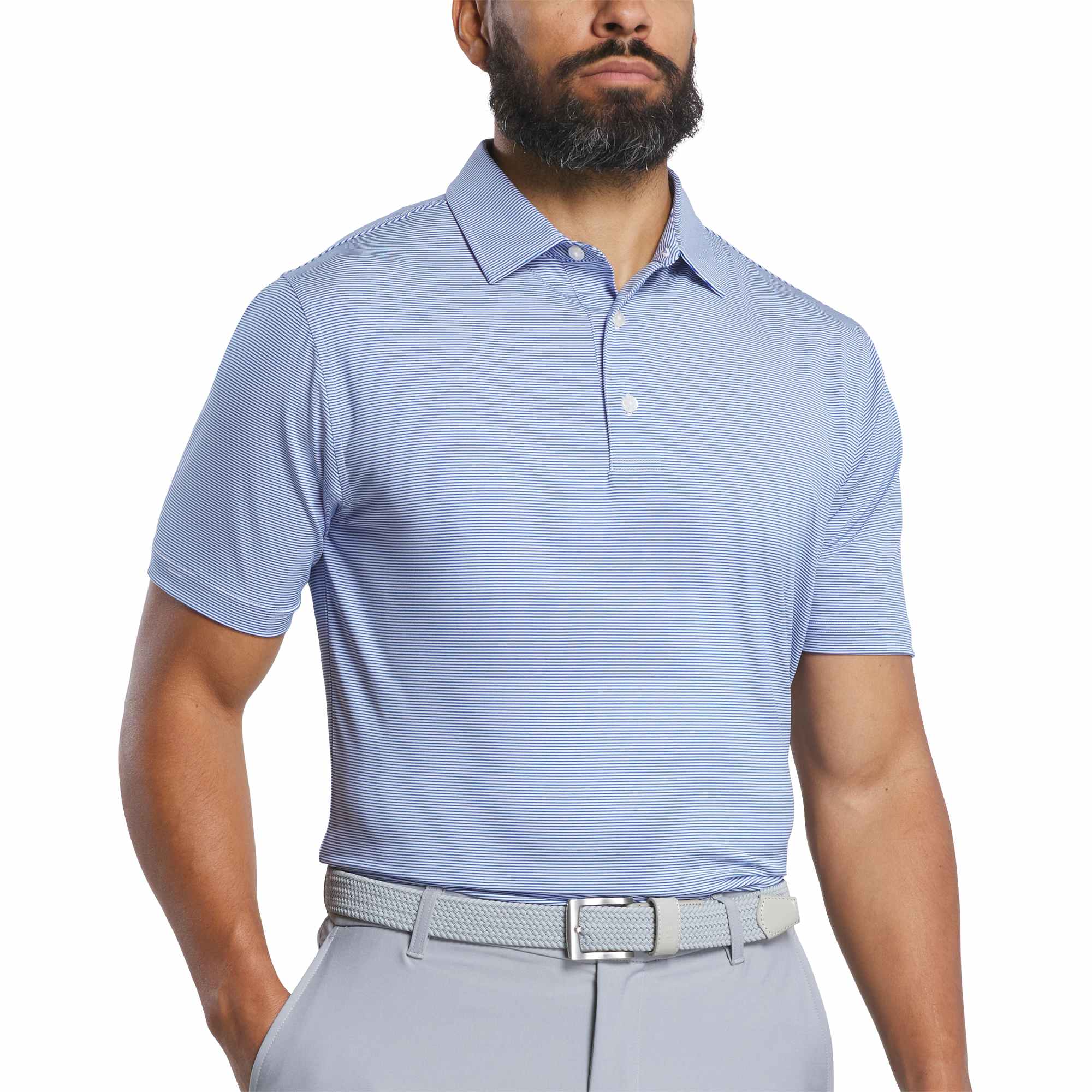 FootJoy MicroFeeder Stripe Performance Golf Polo