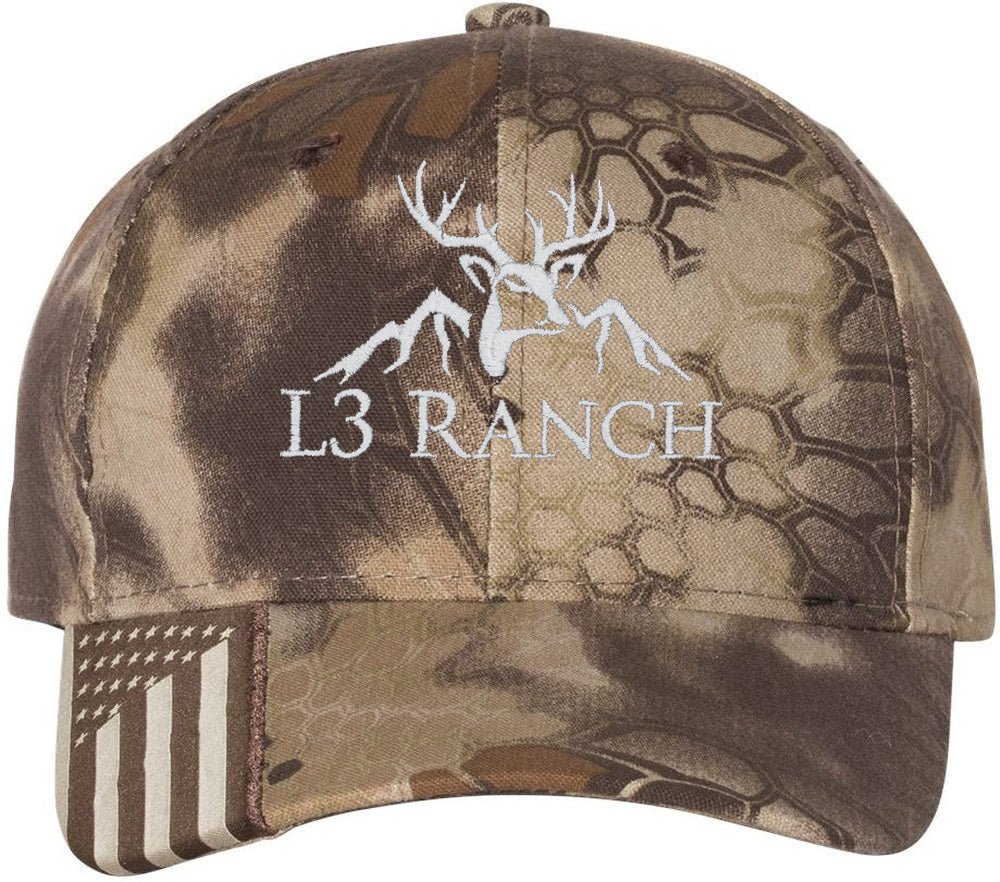 Outdoor Cap Camo Cap with Flag Visor - JL Franklins
