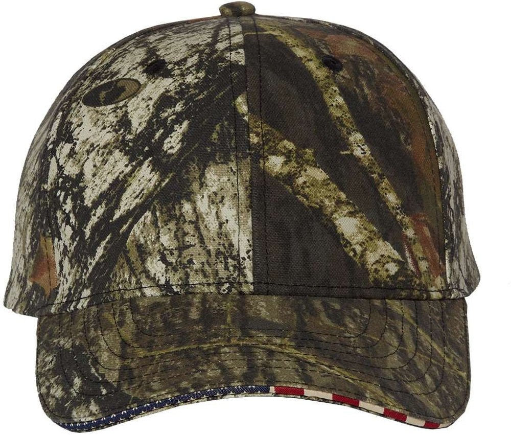 Outdoor Cap Camo with Flag Sandwich Visor Cap - JL Franklins