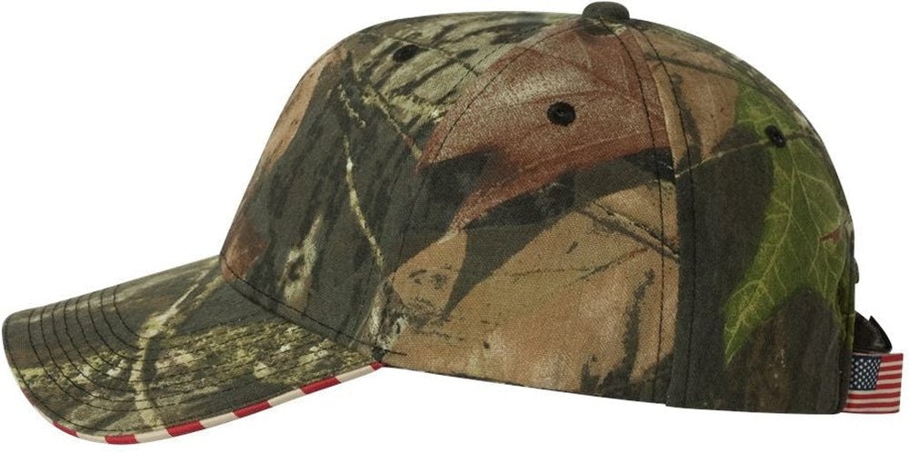 Outdoor Cap Camo with Flag Sandwich Visor Cap - JL Franklins