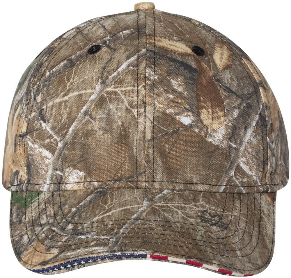Outdoor Cap Camo with Flag Sandwich Visor Cap - JL Franklins