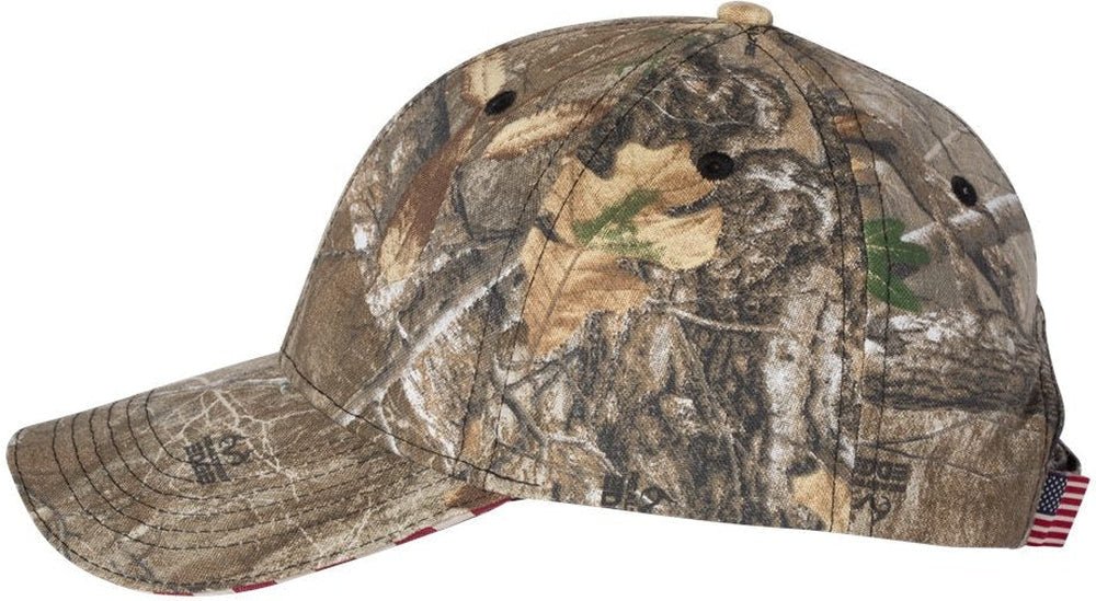 Outdoor Cap Camo with Flag Sandwich Visor Cap - JL Franklins