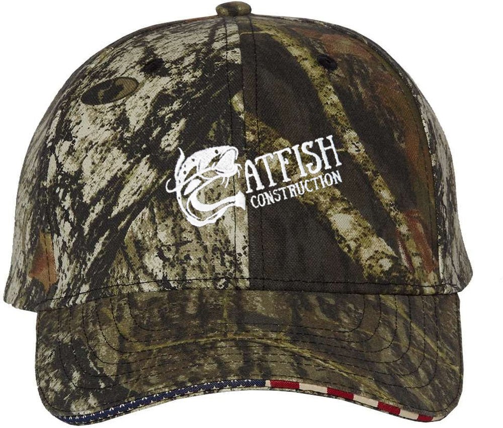 Outdoor Cap Camo with Flag Sandwich Visor Cap - JL Franklins