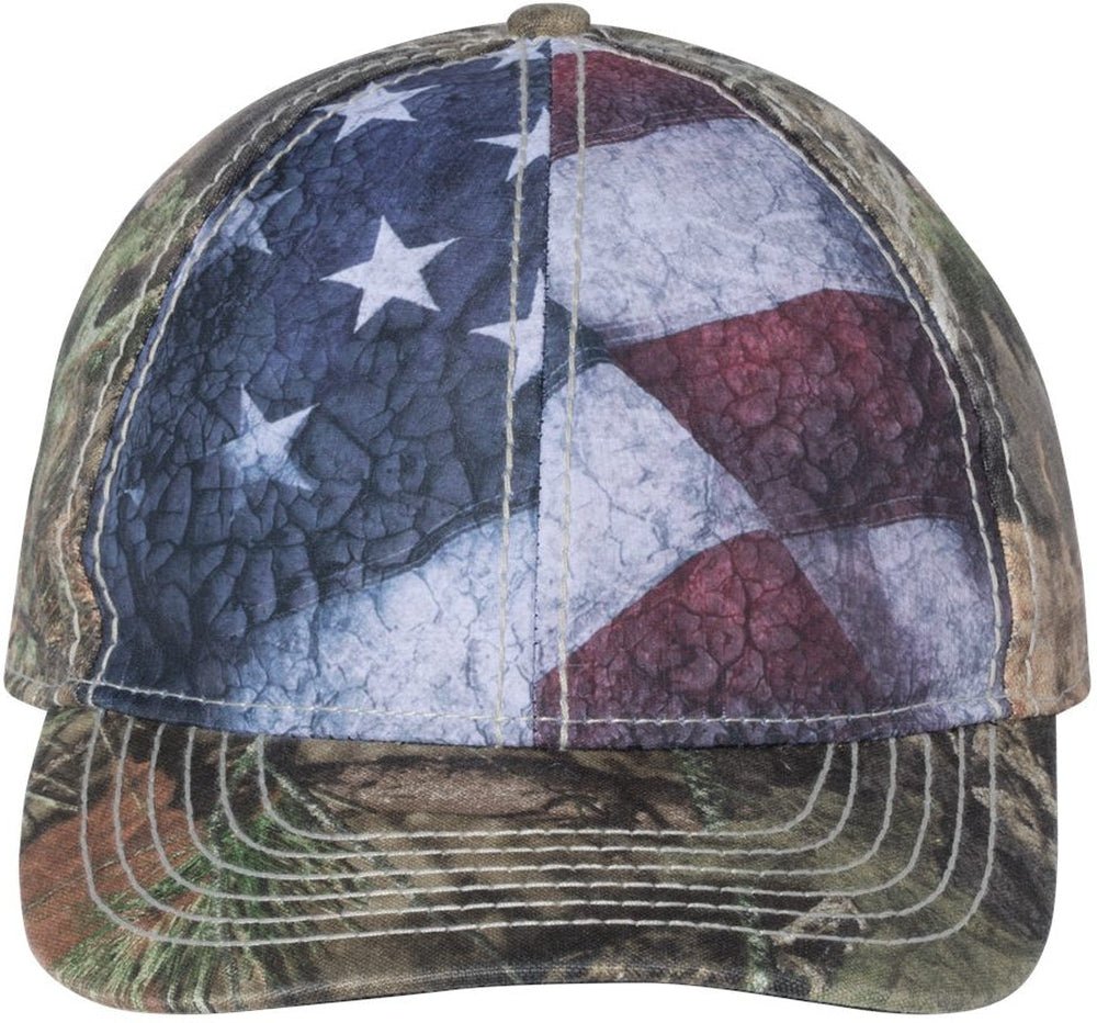 Outdoor Cap Camo with Flag Sublimated Front Panels Cap - JL Franklins